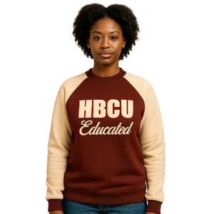 Sweat-shirt à manches raglan en chenille brodée, couleur maroon, pour les étudiants des HBCU, broderie grecque, sororité Delta Divine Nine, vêtements personnalisés - Product Image 1