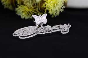 Pendentif Papillon personnalisé en argent sterling 925 avec moissanite étincelante, design de luxe, style hip-hop, pour homme et femme. - Product Image 2
