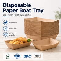 Barquette alimentaire en papier kraft à bords pliés pour frites – Commande en gros disponible