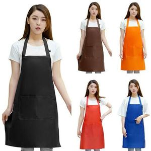 Gran oferta, delantal de tela de sarga Unisex, calidad Premium, tamaño personalizable, Color, poliéster, algodón, logotipo personalizado, restaurante, Bar, uniformes - Product Image 2