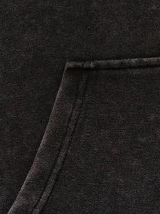 Sweat à capuche vintage noir personnalisable pour hommes 100% coton surdimensionné lavage à l'acide lourd pull sweat strass Design pour l'hiver - Product Image 3