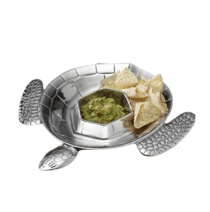 Plateau à croustilles et trempettes en aluminium plaqué or Plateau de service classique avec poignée Plateaux de service de qualité durables faits à la main - Product Image 3