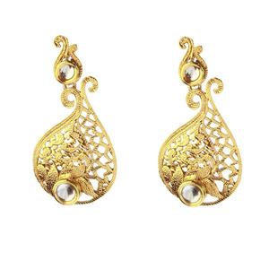 Kriaa Kundan Gold Plated Dangler <b>Earrings</b> Fine Zinc Alloy <b>Cuff</b> Jewelry - Product Image 1