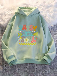 เสื้อมีฮู้ดผ้าฟลีซผ้าฝ้าย100% มีสไตล์สำหรับผู้หญิงเสื้อสเวตเชิ้ตพิมพ์ลายพัฟนุ่มป้องกันการหดตัว XS ขนาดลำลองทึบมีตัวอักษรทำงานตามสั่ง - Product Image 3