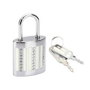 Stylish Crystal <b>Travel</b> Lock Zinc Alloy and Steel <b>Padlock</b> for Door and Household Use Ensured Safety - Product Image 1