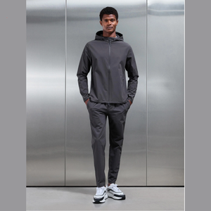 <b>Men's</b> Lightweight Windbreaker Tracksuit Set Hooded <b>Jacket</b> and Full Zip Trousers Custom Logo Streetwear Nylon Tracksuit - Product Image 1
