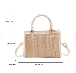 Ladies Handbag Square Straw Tote Handle <b>Bag</b> for <b>Women</b> Summer <b>Beach</b> Hand Woven Shoulder Macrame <b>Beach</b> <b>Bags</b> Direct From Indian Sup - Product Image 1