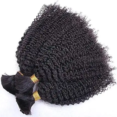 Virgin Brazilian Human Hair Kinky Straight black Color Mirco Fishing Line links hair thick mirco ring loop Beads hair extensions