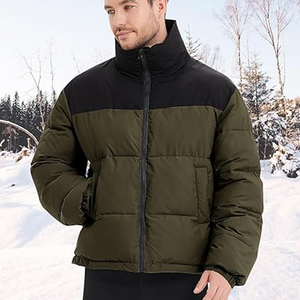 Chaqueta de Invierno Acolchada para Hombre de Alta Calidad, Diseño de Burbujas con Cremallera, Capucha y Tela de Lona, Abrigo Cálido para Invierno - Product Image 5