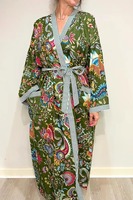 Kimono en coton vert pour femme Robe de chambre grande taille pour les mariées Kimono d'été pour femme