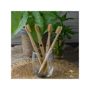 Wholesale Bamboo Toothbrush 100% Biodegradable Eco Friendly Natural Handle Hotel Bamboo Toothbrush Viet Choice Manufactory - Product Image 3