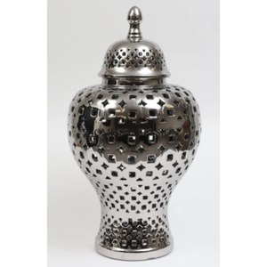 Gold Plated Most Fancy Unique Designer Metal Made <b>Ginger</b> Jar Table Centerpiece Dry Fruit & <b>Chocolates</b> Storage Container Supplies - Product Image 2