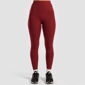 Leggings Deportivos Radient para Mujer, Rojos, Ajustados, Elásticos, de Spandex, para Yoga, Estilo Casual, con Logotipo en la Cintura, Talla XL, para Gimnasio - Product Image 2