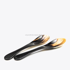 Cuillère à corne sur mesure Cuillère à corne biologique personnalisée Décoration intérieure classique par Unique Craft India avec corne de buffle d'eau naturelle - Product Image 1