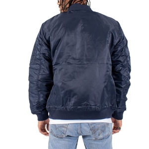 Chaqueta Bomber de diseño personalizado de fábrica, ropa de calle, chaqueta Bomber de hombre con diamantes de imitación bordados Vintage, servicio OEM personalizado - Product Image 4