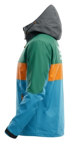 Veste Softshell Homme Hiver Entièrement Imperméable et Respirante à Capuche Col Montant avec Logo Frontal en Polyester Anti-Intempéries pour Activités Extérieures - Product Image 2