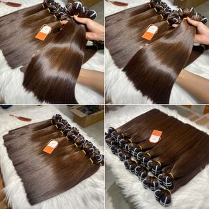 Cheveux Remy couleur brun naturel 12A, double trame machine, lisses comme des baguettes, provenance vietnamienne, lots de cheveux humains, tendance 2024, prix de gros - Product Image 4