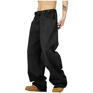 Jeans cargo hommes lâche droit Baggy pantalon de nettoyage hip hop Streetwear Skateboard neutre denim jambe large Denim pantalon - Product Image 1