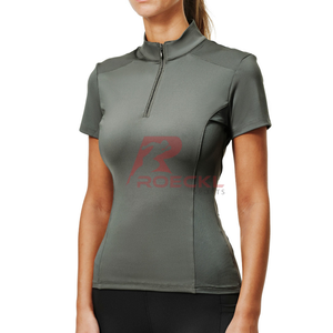 Camisa de equitación transpirable atlética para mujer ecuestre que absorbe la humedad tela elástica ligera ajuste elegante duradero - Product Image 4