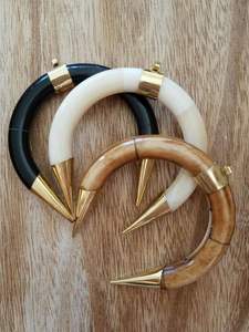 SIGNIFICANCE Recién llegado Collar de cuerno de buey de búfalo Estilo animal pulido Joyería de hueso Diseño natural Cuentas Mujeres Niñas Boda - Product Image 4