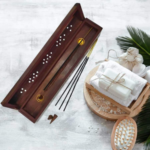 เตาเผาเครื่องหอมไม้ทำมือแบบเป็นมิตรกับสิ่งแวดล้อม สำหรับธูปอินเดีย ไม้กฤษณา และเทียนซาอุดิอาระเบีย - Product Image 1