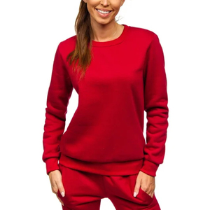 Custom Women Tracksuit Set Red Sweatshirt <b>Jogger</b> Pants Two Piece Sportswear Winter Fitness Gym Wear Premium Cotton Blend Formal - Product Image 1