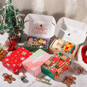Petite boîte-cadeau de Noël de cadeau de 6x4x2 pouces avec couvercle, boîtes d'expédition recyclables en carton ondulé pour les petites entreprises, pour le cadeau - Product Image 6