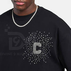 เสื้อยืดผู้ชายประดับพลอยเทียมสไตล์ใหม่สำหรับฤดูร้อนผลิตตามสั่ง - Product Image 4