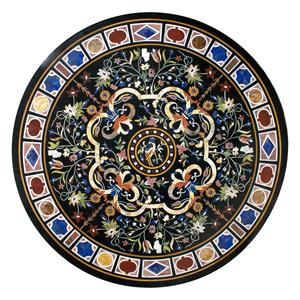 โต๊ะรับประทานอาหารหินอ่อน pietra Dura ด้านบนหินอัญมณีฝังนกและดอกไม้หินวัสดุสำหรับเฟอร์นิเจอร์บ้าน - Product Image 1
