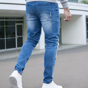 กางเกงยีนส์ทรงแบ็กกี้ผู้ชายแบบขายส่ง สไตล์วินเทจ ล้างสี  ออกแบบโลโก้ซ้อน  ตกแต่งด้วยงานปักลาย  ขากว้าง  เป็นมิตรกับสิ่งแวดล้อม - Product Image 2