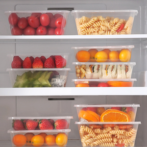 Contenants alimentaires en plastique jetables rectangulaires avec couvercles 550ml 650ml 750ml 1000ml Boîtes à lunch à emporter Boîtes de rangement alimentaire - Product Image 6