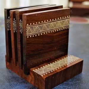 Free India Wholesale Colorful Resin Inlay MDF Coasters Handmade Wood Table Decoration From Resin Crafts - Product Image 3