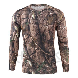 Venta al por mayor de camuflaje de manga larga para hombre de verano táctico al aire libre de secado rápido de caza Camo Camiseta de manga larga - Product Image 4