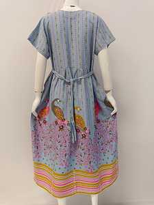 Venta al por mayor Verano mujer Diario y pijama manga corta con correa trasera Hasta la rodilla cómodo - Product Image 3