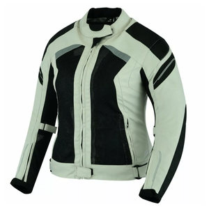 Chaqueta de moto textil de verano gris/negro para mujer con protectores Sport Biker Outdoor Racing Motorcycle Ladies Jacket - Product Image 1
