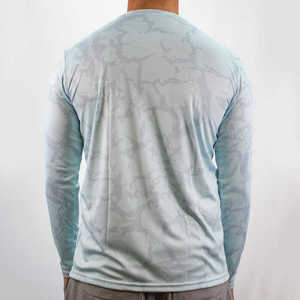 Vêtements de Fitness de pêche en polyester 100% coton pour hommes professionnels Impression par sublimation numérique complète Conception de col rond respirant - Product Image 2