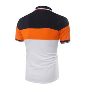 Traje deportivo de secado rápido, peso ligero, logotipo estampado, cuatro vías, estiramiento, manga corta, ropa de gimnasio con botones, polos informales para hombre - Product Image 2