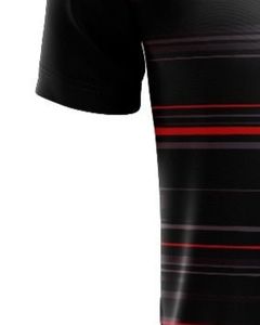 Camiseta Polo Personalizada para Hombre, Diseño a Rayas Negras y Rojas, Manga Corta, Degradado, Poliéster y Algodón Piqué, Informal, para Golf y Deportes - Product Image 5