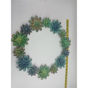 Handcrafted Verdigris Metal Leaf <b>Wreath</b> Wall <b>Decor</b> Antique Iron Foliage Wall Art Sculpture for Hotel Home & Wedding Event <b>Decor</b> - Product Image 2