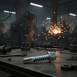 Vis autoforeuses à tête hexagonale PDC en acier au carbone phosphate/galvanisé/zinc métrique/pouce classe 8 grade fixations de toiture OEM - Product Image 1