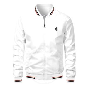 2024 <b>Men's</b> High Quality Bomber <b>Jacket</b> New Design O-Neck Canvas Zipper Top 100% Genuine Puffy Look Spring Plain Dyed <b>Smart</b> <b>Casual</b> - Product Image 4