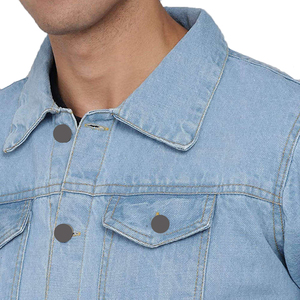 Veste en jean décontractée en lin/coton tricoté pour homme, personnalisable, streetwear, vêtements de travail d'hiver, respirante, séchage rapide - Product Image 6