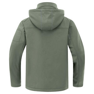 Vestes d'extérieur de couleur unie logo personnalisé coupe-vent imperméable manches longues veste softshell pour hommes - Product Image 2