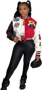 Chaqueta Universitaria de Béisbol para Mujer de Alta Calidad, Fabricada por OEM, con Mangas de Cuero Bordadas Personalizadas y Transpirables - Product Image 5