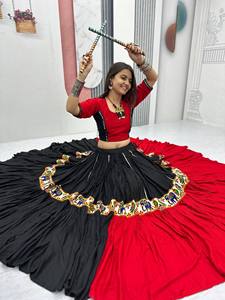 Lanzamiento del Nuevo Zain Exports: Tela Moderna para Lehenga Choli Festiva, 100% Algodón, con Trabajo GAMTHI, Reversible, para Diwali/Bodas - Product Image 5