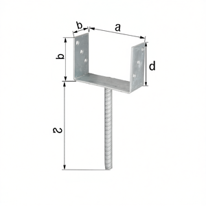 เสาเหล็กยูรูปตัวยู ETA-10/0210 ขนาด 81x100x200x60 มม. ชุบกัลวาไนซ์แบบจุ่มร้อน พร้อมฐานยึดคอนกรีต GAH สำหรับรั้ว ระแนง และประตู - Product Image 3