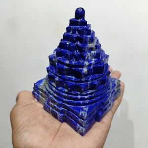 Qualité supérieure Lapis Lazuli Shri Yantra Pyramide Shri Chakra Shodashi Devi Tripura Sundari Dhan Laxmi Shri Yantra Pour La Richesse - Product Image 3