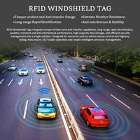 Etiqueta RFID Pasiva para Parabrisas o Faros Delanteros, EPC Gen2, Largo Alcance, UHF, Fabricación de Adhesivos para Vehículos