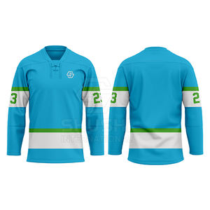 Maillot de hockey sur glace imperméable pour adulte, taille adulte, prix de gros, design personnalisé, vêtements d'équipe, 100% polyester, nom d'équipe personnalisé, fabriqué au Pakistan - Product Image 4
