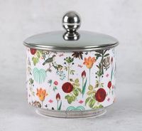 Belle boîte de rangement en métal de boîte de date en métal de conception avec l'impression de conception de paon enduite d'émail faite en métal d'acier inoxydable
